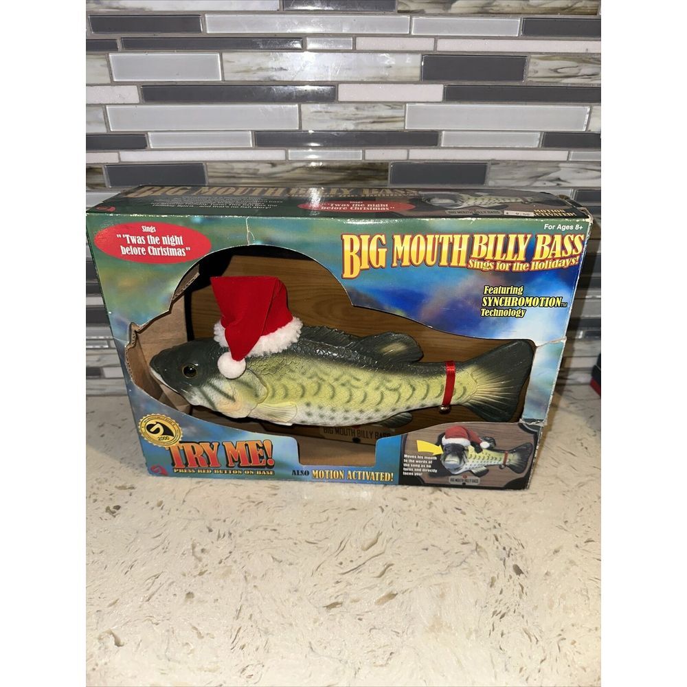 Vintage 1999 Big Mouth Billy Bass Holiday/Christmas Edition - In Box